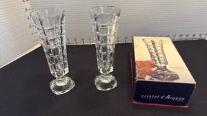 lot 1032 image: Cristal d Arques crystal vases