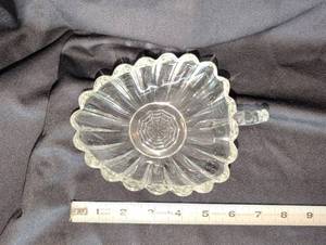 lot 1079 image: Heisey Crystolite&nbsp&nbspHandled Open Flat Jam Jelly Clear Glass SPIDERWEB 5