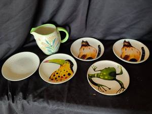 lot 1116 image: Bursley Ware Charlotte Rhead England Pottery Dishes