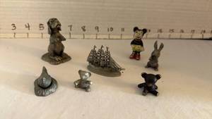 lot 1156 image: Vintage Mickey Mouse and pewter figurines