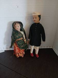 lot 1161 image: Khilowna Brand Pair of Indian Dressed Dolls with Tags