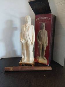 lot 1175 image: Rare Antique American Patriot Series Ben Franklin Bourbon Decanter 16 in tall with delicate scroll of The unanimous declaration of the thirteen United States of America