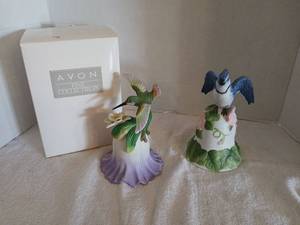lot 1178 image: Avon bells Set of 2 Hummingbird Blue Jay