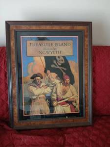 lot 1189 image: Treasure Island Illustrated by N.C. Wyeth Framed Poster 28.5 x 22.5