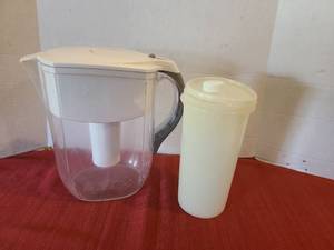 lot 1220 image: Brita Water Filter Pitcher with Tupperware container