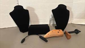 lot 1501 image: Jewelry display pieces, a shoe tree and more