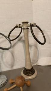 lot 1502 image: Two hand towel holders, two toilet brushes, capsule Filler kit, and more