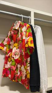 lot 1620 image: Womens Clothing Bundle 3 Items Floral Shirt Black Hoodie Graphic Sweatshirt