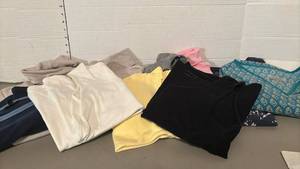 lot 1628 image: Womens tops - size medium.  Mixture of styles