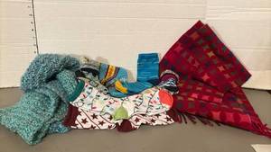 lot 1636 image: Two scarves and five pair of socks