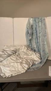lot 1641 image: Two shower curtains with liners and hooks