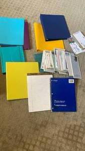 lot 1717 image: 3 ring binders, pads and notebook
