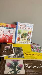 lot 1719 image: Art Instruction Book Lot Watercolor Stenciling Painting Techniques