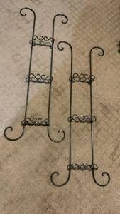 lot 1750 image: Metal Plate Stands Scrolled Easel Design