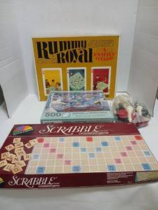 lot 1830 image: Rummy Royal Family Game, Scrabble Crossword Game, 500 Piece Puzzle Lot