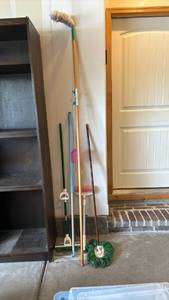 lot 3011 image: Lot of Cleaning Tools with Mops and Brooms