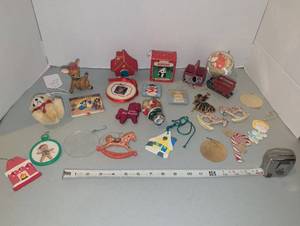 lot 3206 image: Lot of 30 Holiday Christmas Ornaments Decorations Hallmark Santa Panda Pal