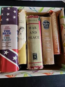 lot 3404 image: Books, including War and Peace.