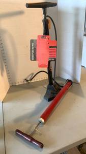 lot 3616 image: Genesis Floor Pump Bicycle Tire Inflator with Gauge
