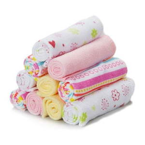 lot 27 image: Baby Washcloth Set for Newborn Boys and Girls, Terry Cotton Wipes pack of 10 - Retail $20