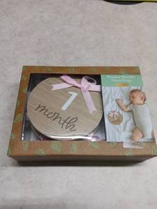 lot 31 image: Kate & Milo Wooden Monthly Photo Props 6 Double-Sided Milestone Markers