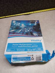lot 74 image: Xerox Vitality Pastel - Green - Multipurpose Paper 20 lb 8.5x11 500 Sheets 3R11051