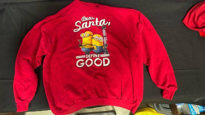 lot 7753 image: Red Holiday Graphic Sweatshirts, 2 Pieces