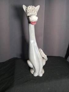 lot 7005 image: White Llama Figurine with Braided Mane and Tail Pink Details
