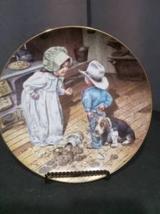 lot 7027 image: River Shore Woodmere Children of the American Frontier In Trouble Again Plate No. 477T