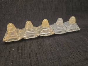lot 1381 image: Lot of 5 Clear Glass salt and pepper shakers