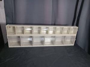lot 6876 image: White Modular Storage Organizer 15 Clear Drawer Bins