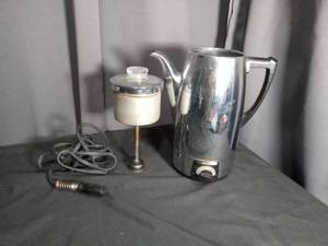 lot 6881 image: Sunbeam Electric Percolator Coffee Pot with Warmer and Accessories