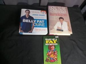 lot 6883 image: 3 Diet and Nutrition Books Lot Belly Fat Cure Nutritionist Diary Fat Housewife