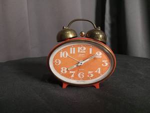 lot 6922 image: Anden Blackforest Mechanical Alarm Clock Orange West Germany