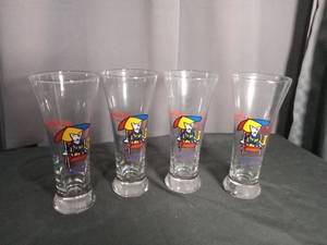lot 6934 image: Bud Light Spuds MacKenzie Beer Glass Set of 4