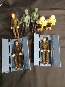 lot 6945 image: Mixed Lot of 9 Small Monster-Theme Action Figures with 2 Coffin Accessories