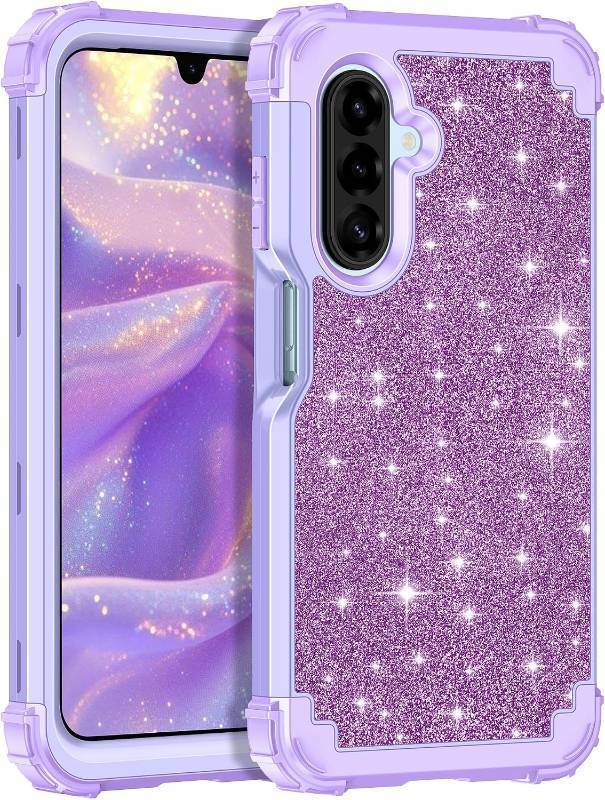 lot 10157 image: LONTECT Galaxy A17 5G Case 3-in-1 Shockproof Hybrid Cover 6.7 Shiny Purple