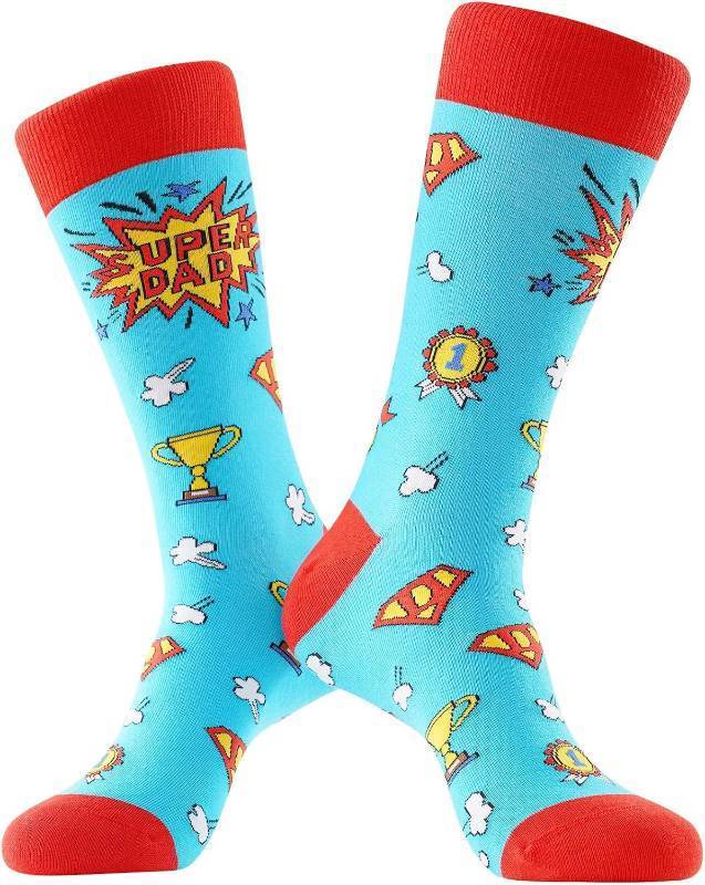 lot 10197 image: BISOUSOX Funny Mens Novelty Dress Socks, Silly Birthday & Fathers Day 8-12