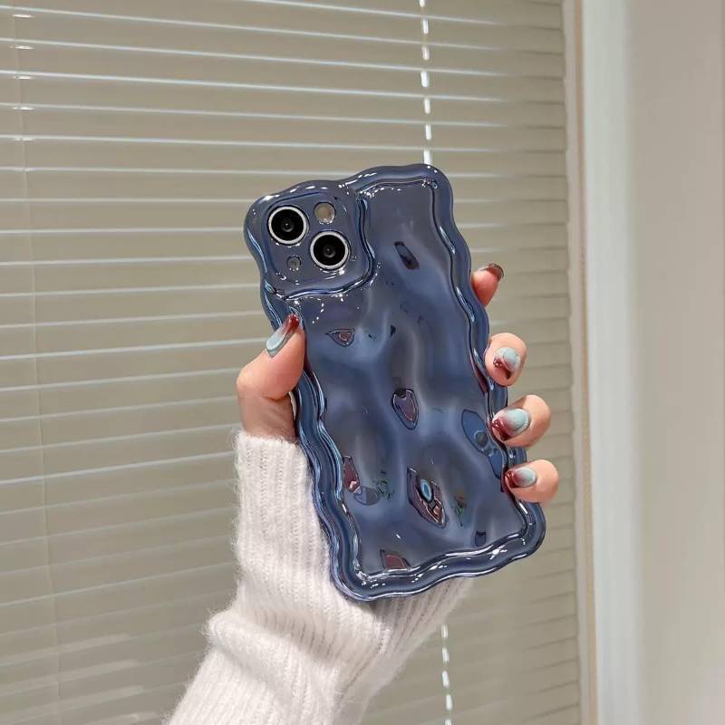 lot 10259 image: iPhone 12 Pro Case Meteorite Water Ripple Plating Wavy Frame (silver)