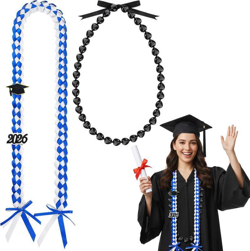 lot 10679 image: Suncalla 2 Pcs Blue and White Graduation Lei Set Class of 2026
