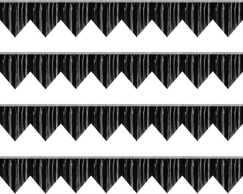 lot 10853 image: 4P Glitter Triangle Pennant Banner Flags, Metallic Bunting Garland 6Pack