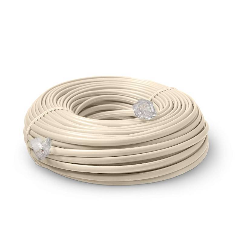 lot 10886 image: THE CIMPLE CO 50 FT Phone Cord for Landline - 2-Conductor Phone Cable, Ivory