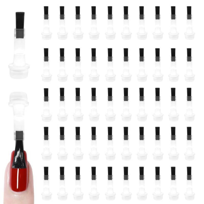 lot 10887 image: 50Pcs Nail Polish Brush Kit with Bristles, Disposable Dip Powder Art Brushes 3pack