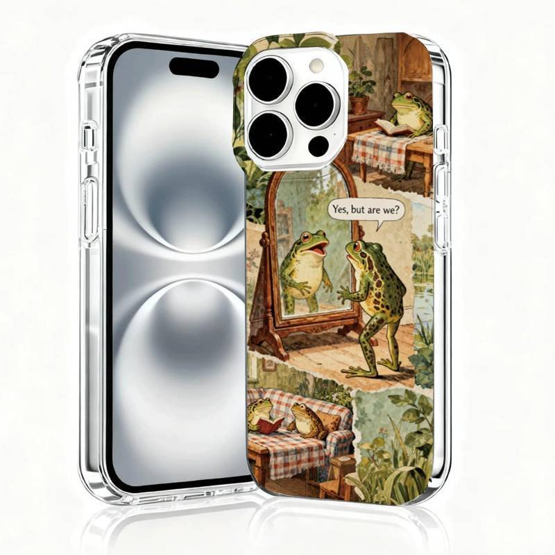 lot 10909 image: iPhone 16 Pro Max Case - Collage Design, Scratch-Resistant, Clear Frog(B103)