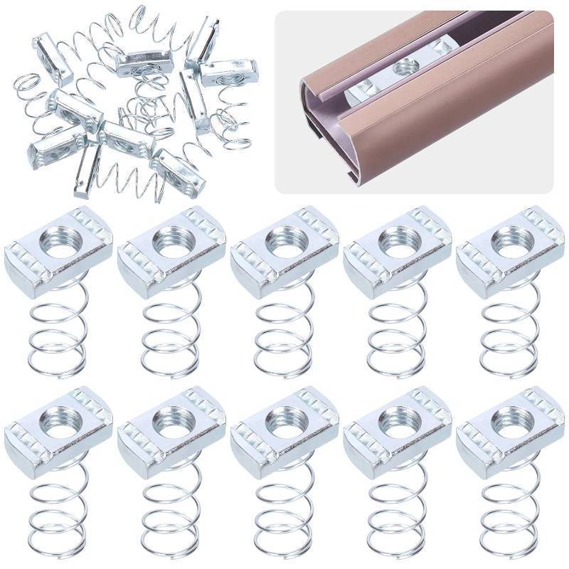 lot 10944 image: 10Pcs 12-13 Strut Channel Nuts with Zinc Plated Spring