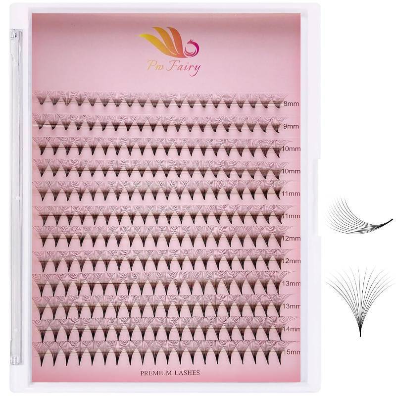 lot 6821 image: 2 Packs Voleme Premade Eyelash Extensions 240 Fans, 8-15mm, 0.07 Curl CD Mix (1