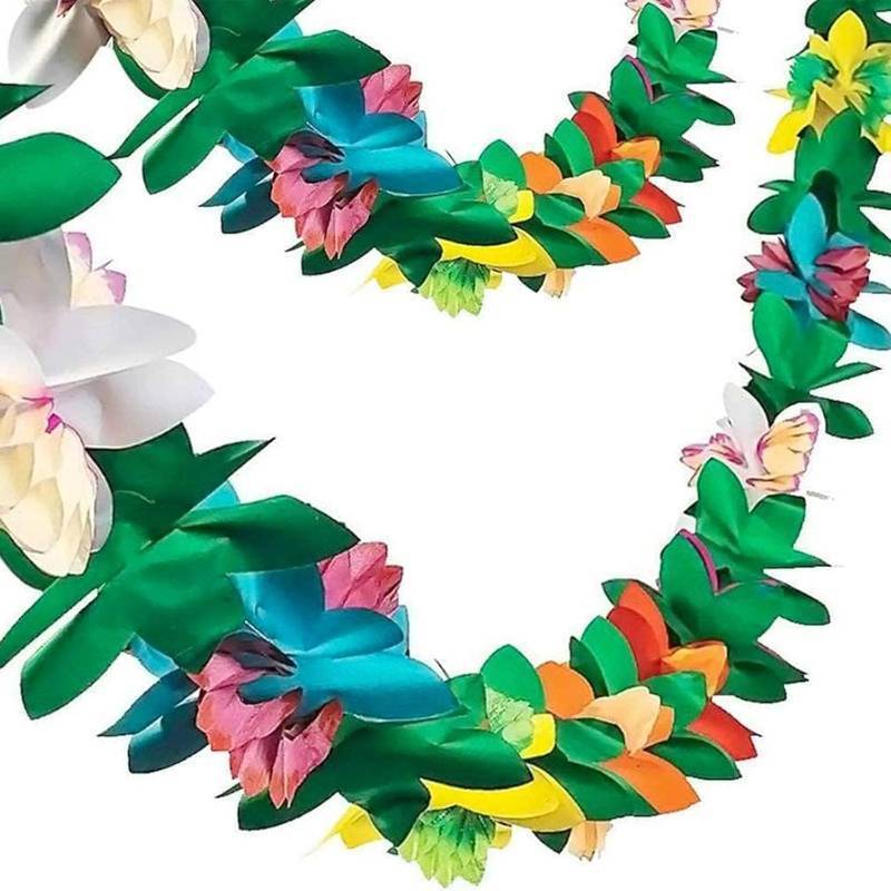 lot 6931 image: DOMESTAR 6 Pcs Tropical Hawaiian Garland Luau Decorations, 60ft  Hibiscus