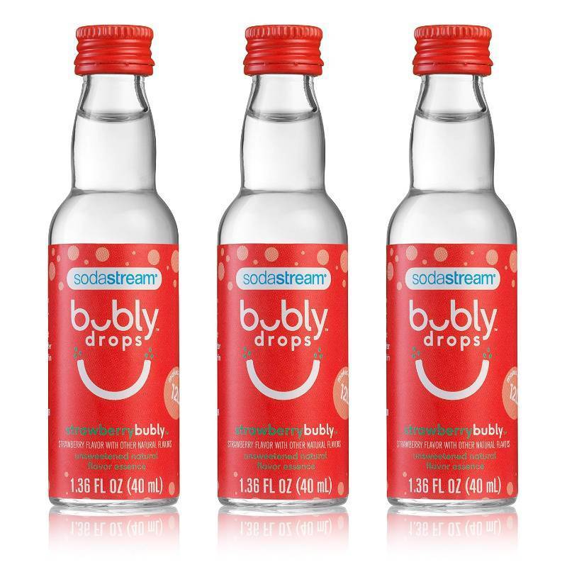 lot 7277 image: SodaStream bubly Drops, Strawberry, 1.36 Fl Oz (Pack of 3)