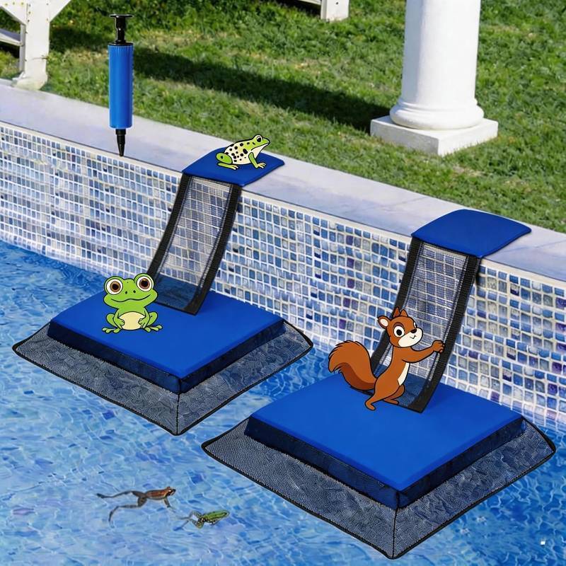 lot 7326 image: 2-Piece Pool Wildlife Rescue Device Animal Escape Ramp for Frogs Mice Birds