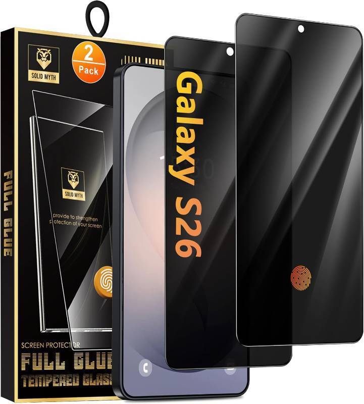 lot 11217 image: 2 Pack Samsung Galaxy S26 6.3 Privacy Screen Protector - Anti-Spy Glass